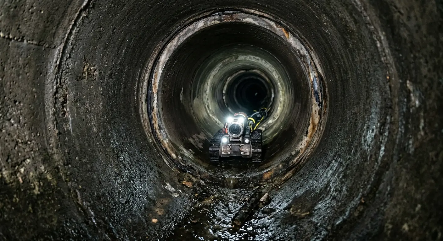 Robotic sewer camera inspecting pipe interior for Drain Snake Service in Ketchikan